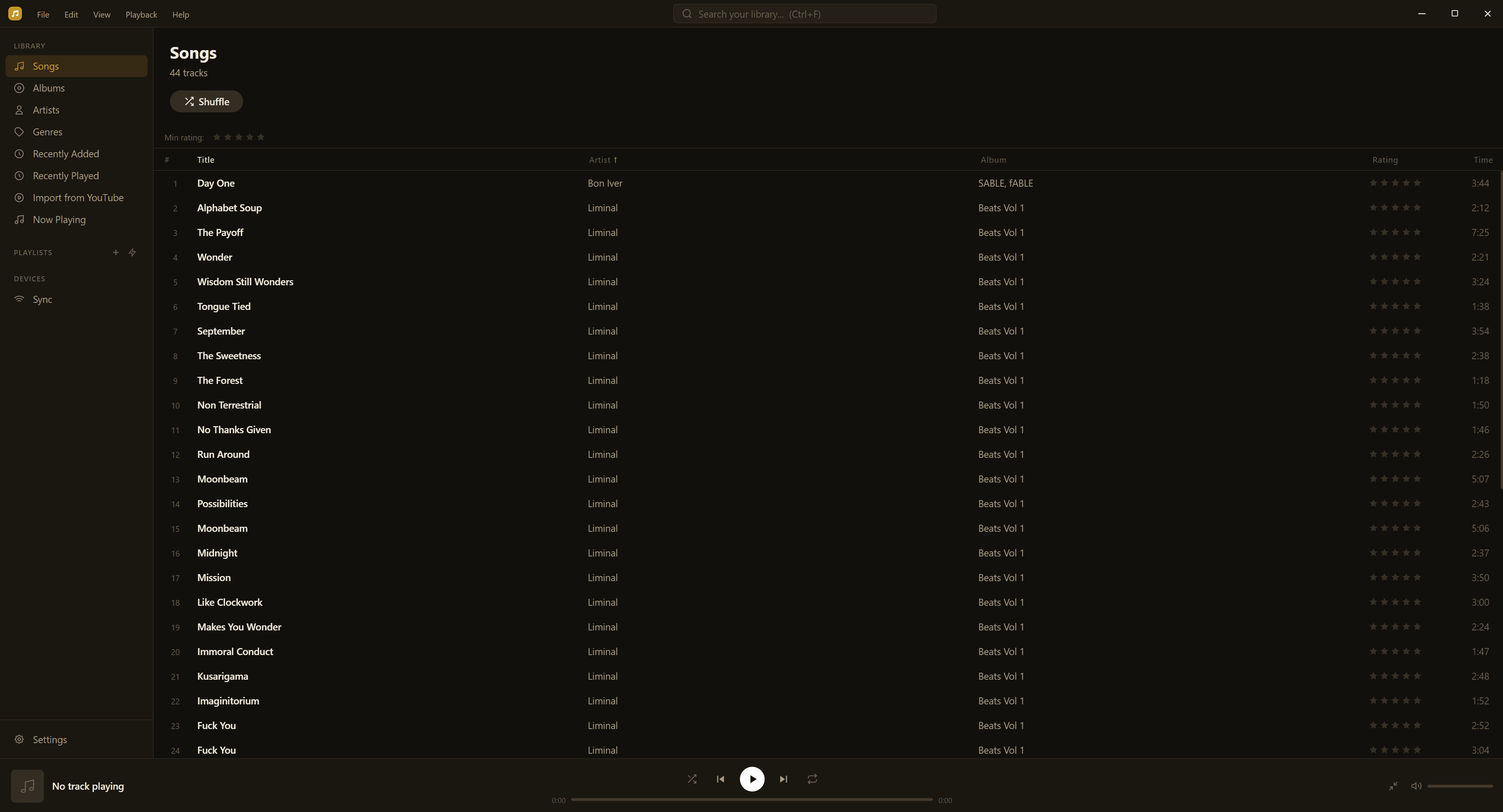 Desktop — Library & player